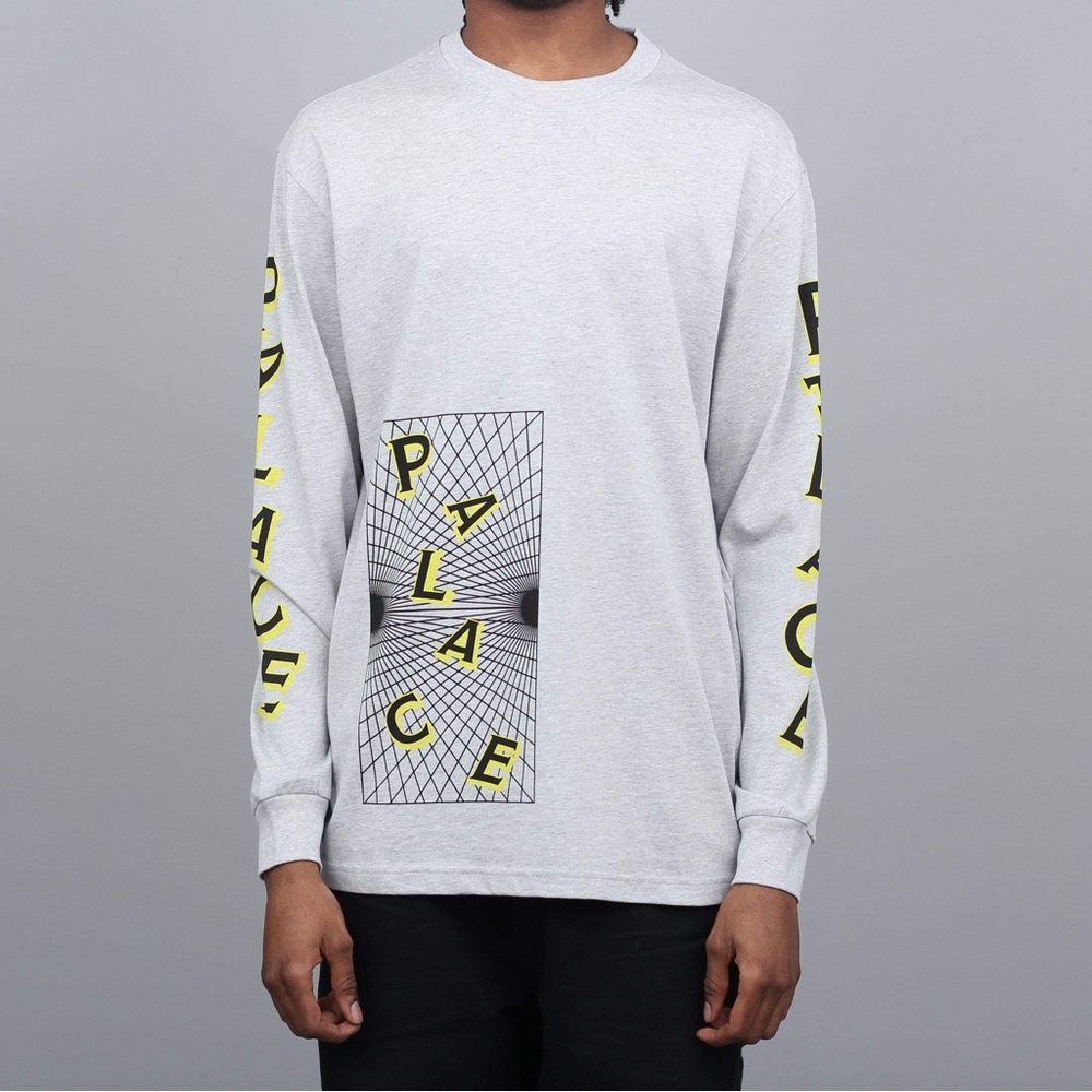 🔥 Palace Griddle Logo L/S Grey Shirt